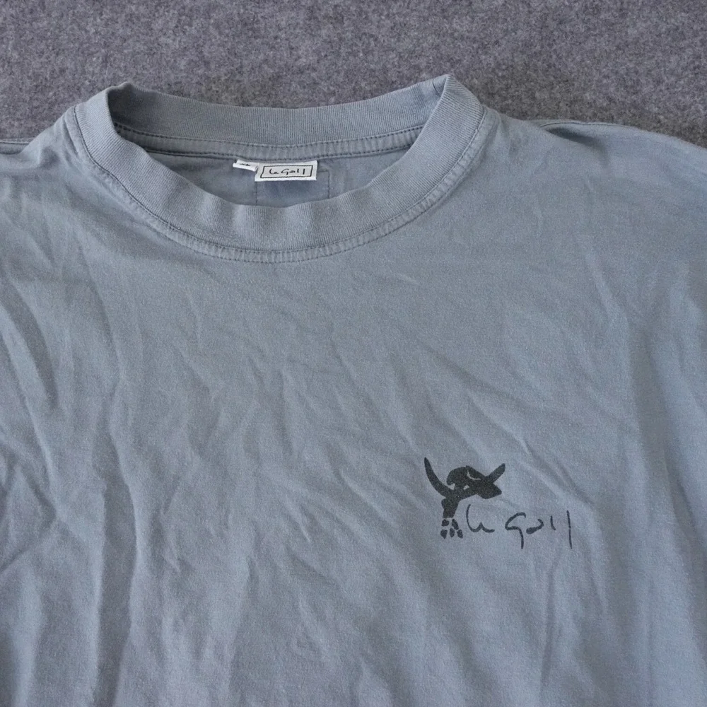 Le Gall St. Barth Mens XL Long Sleeve Graphic T-Shirt‎ Blue Gray Fish Turtle